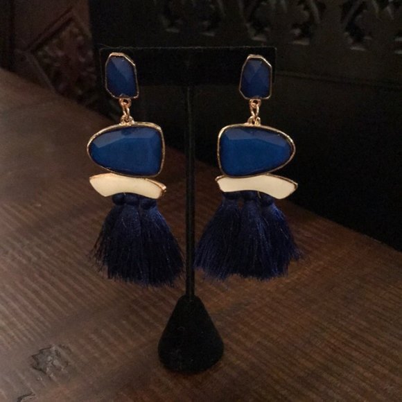 Jewelry - NWT~ Faceted Bead and Tassel Earrings